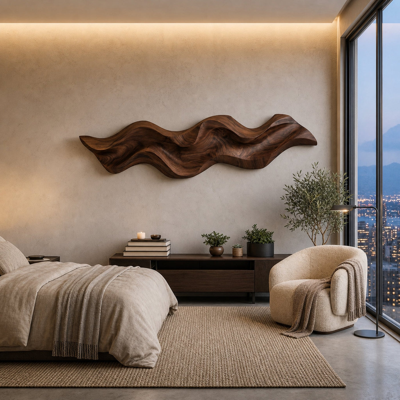 Organic Curved Wood Wall Art For Contemporary Home Decor - product view 7