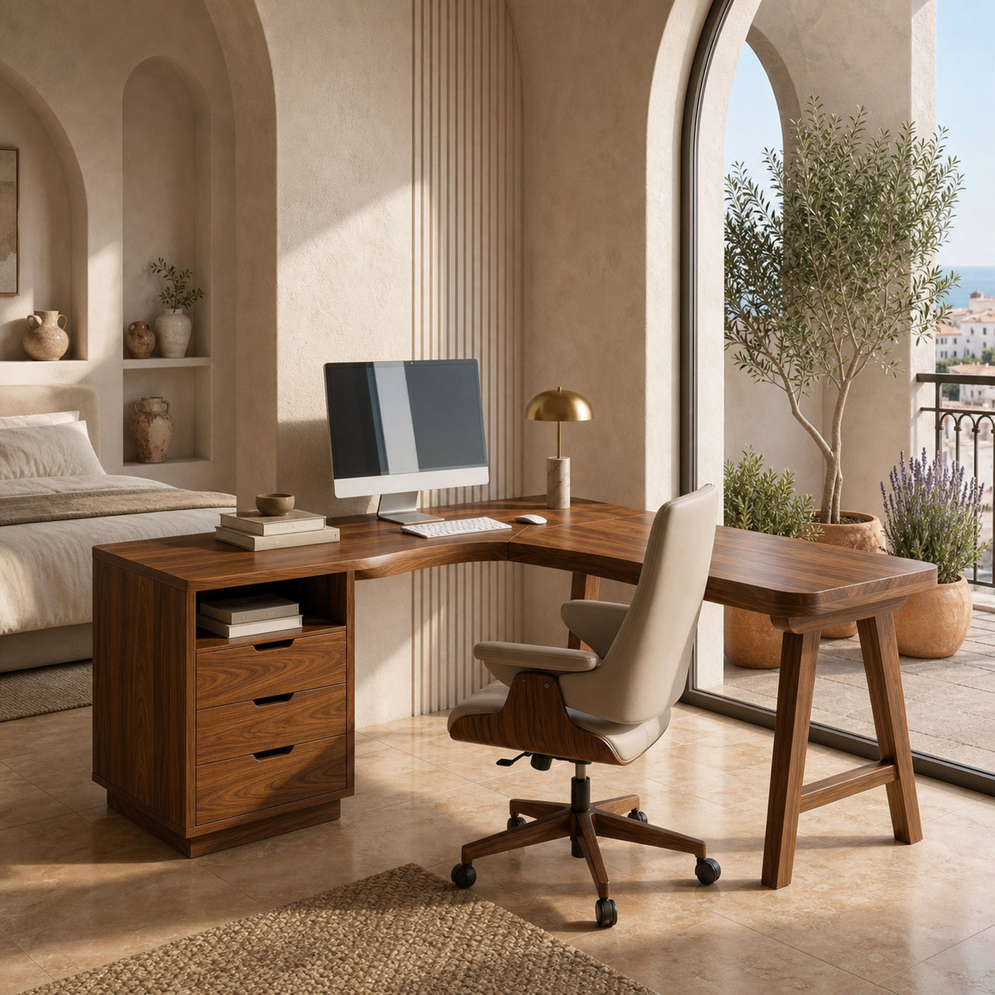 Organic Executive Desk Bedroom Workspace