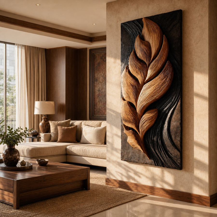 Organic Feather Wall Art For Contemporary Interior