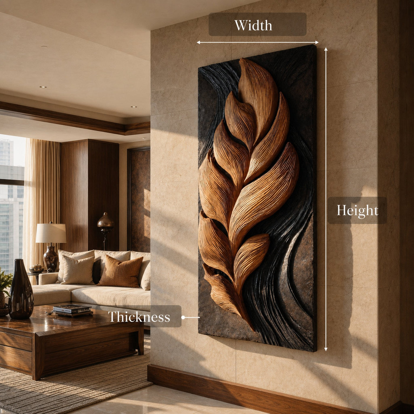 Organic Feather Wall Art For Contemporary Interior - product view 6