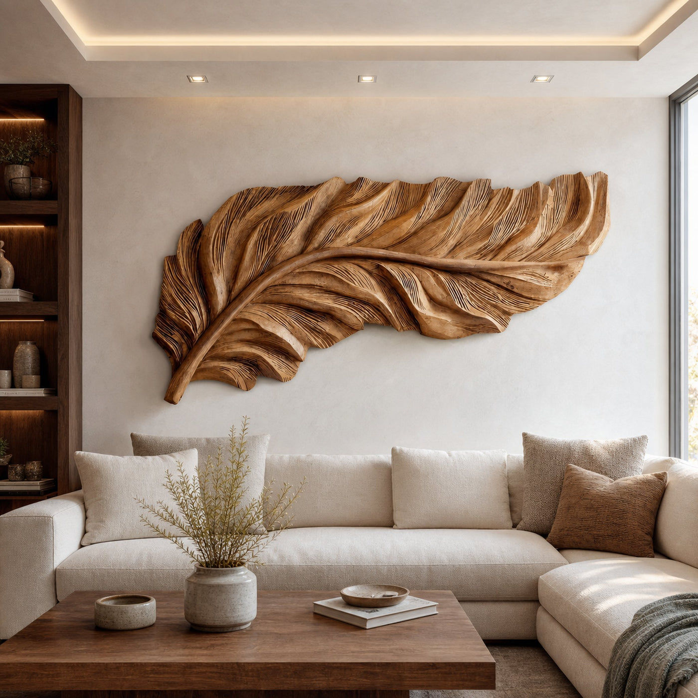 Organic Feather Wall Art Nature Inspired For Home Decor