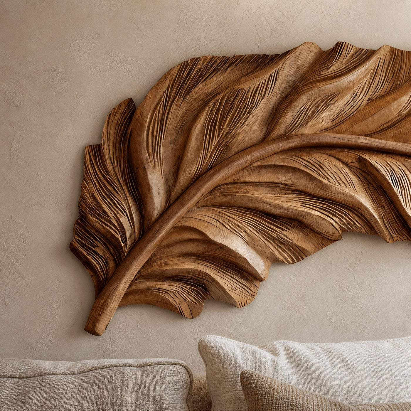 Organic Feather Wall Art Nature Inspired For Home Decor - product view 3