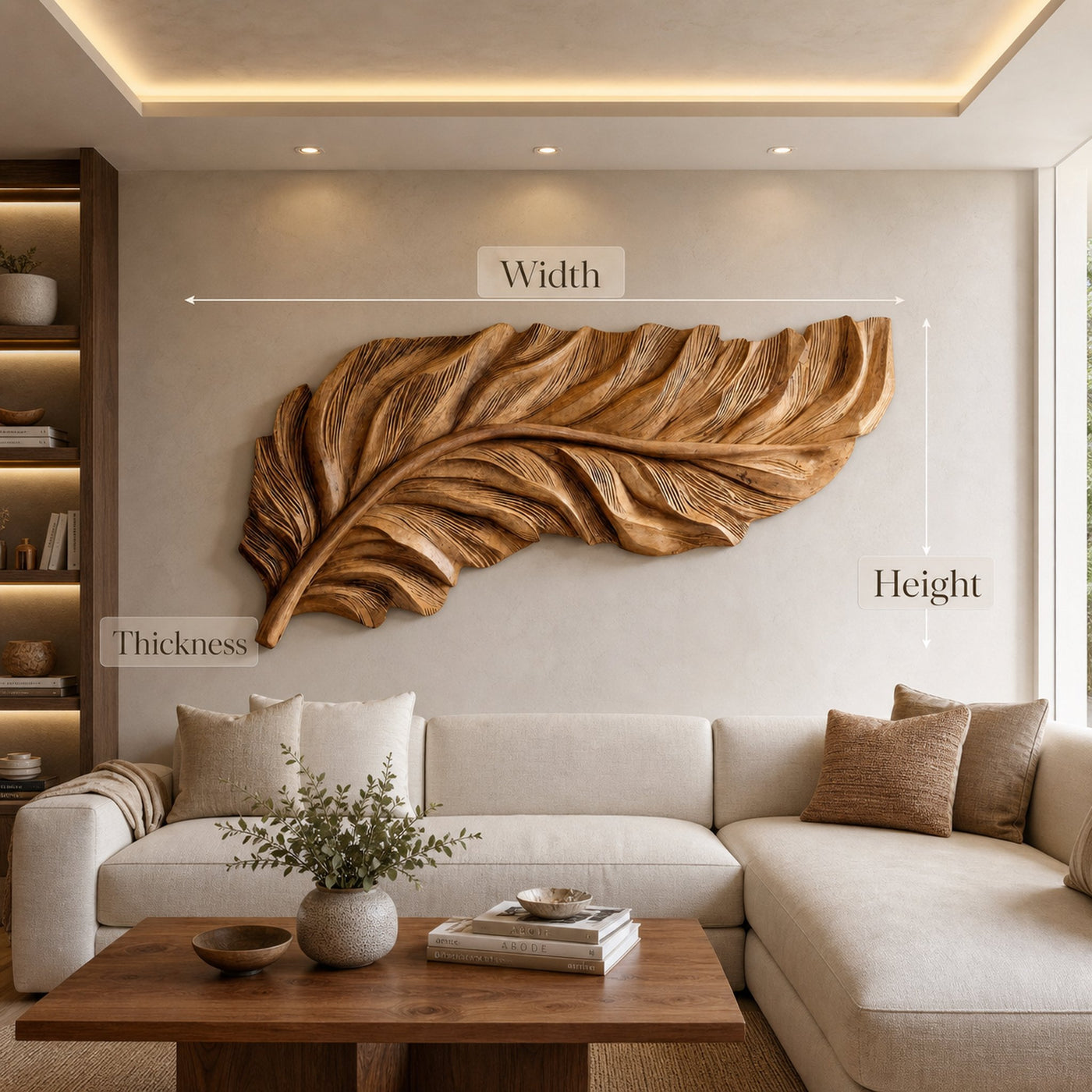 Organic Feather Wall Art Nature Inspired For Home Decor - product view 6
