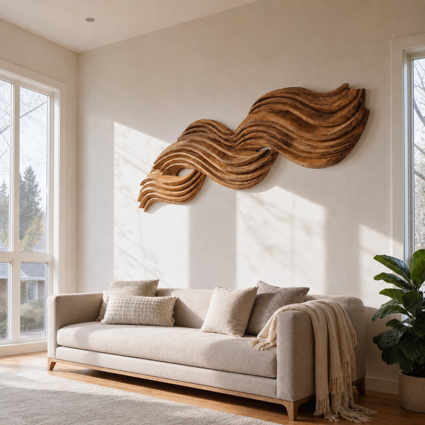 Organic Flow Wall Sculpture For Contemporary Living Room