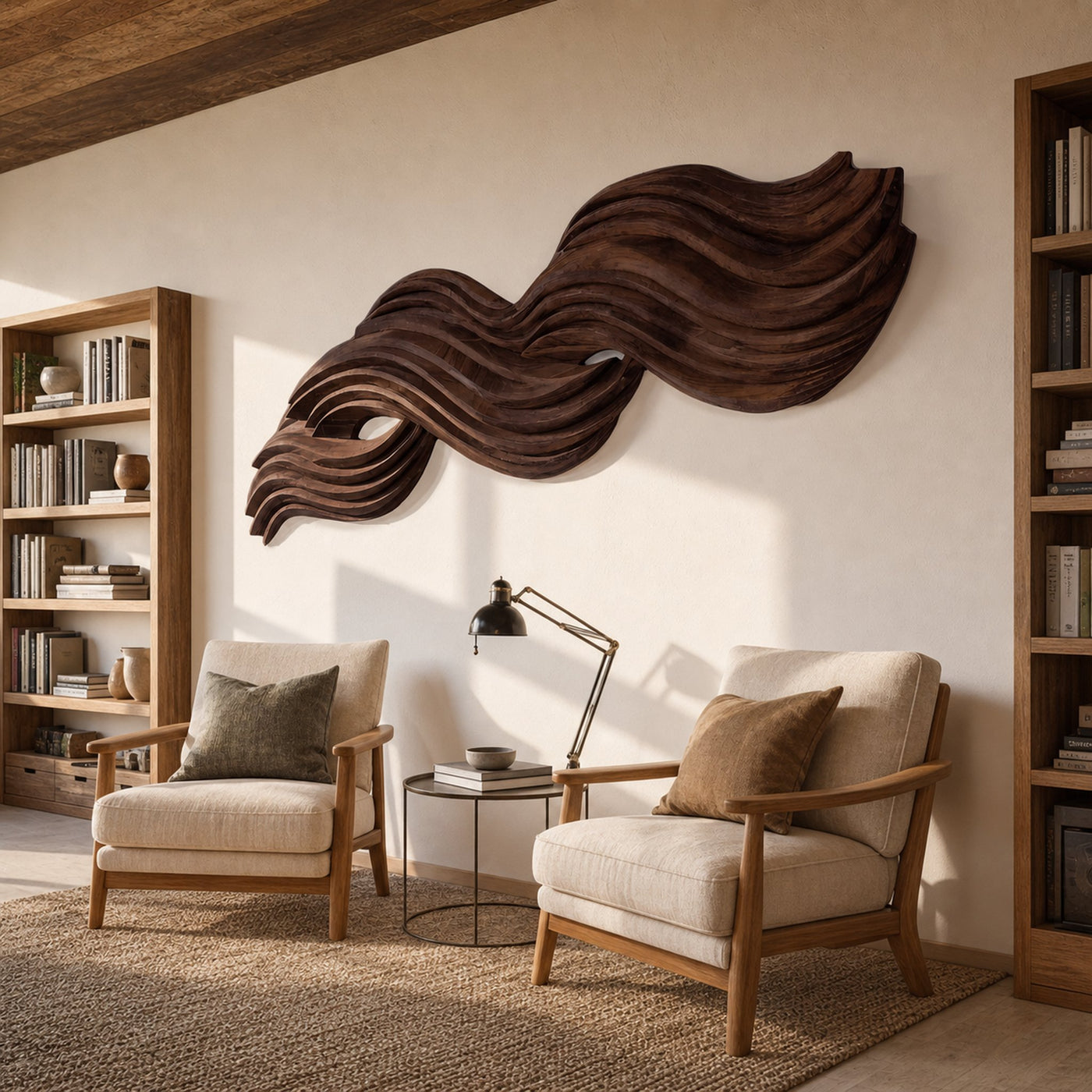 Organic Flow Wall Sculpture For Contemporary Living Room - product view 6