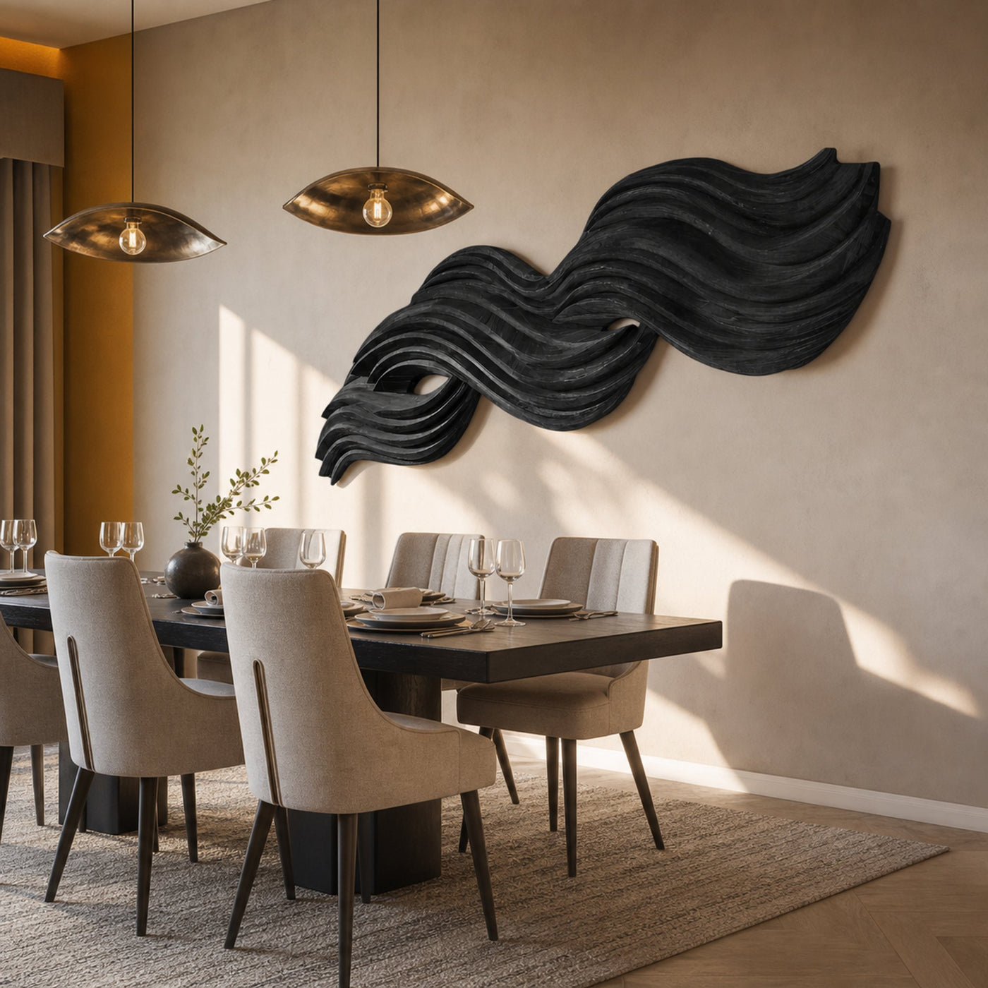 Organic Flow Wall Sculpture For Contemporary Living Room - product view 7