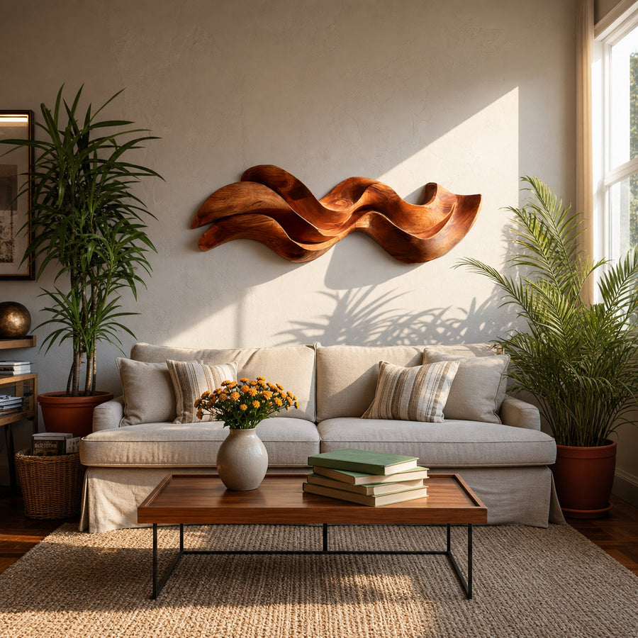 Organic Flowing Wooden Wall Art For Home Styling