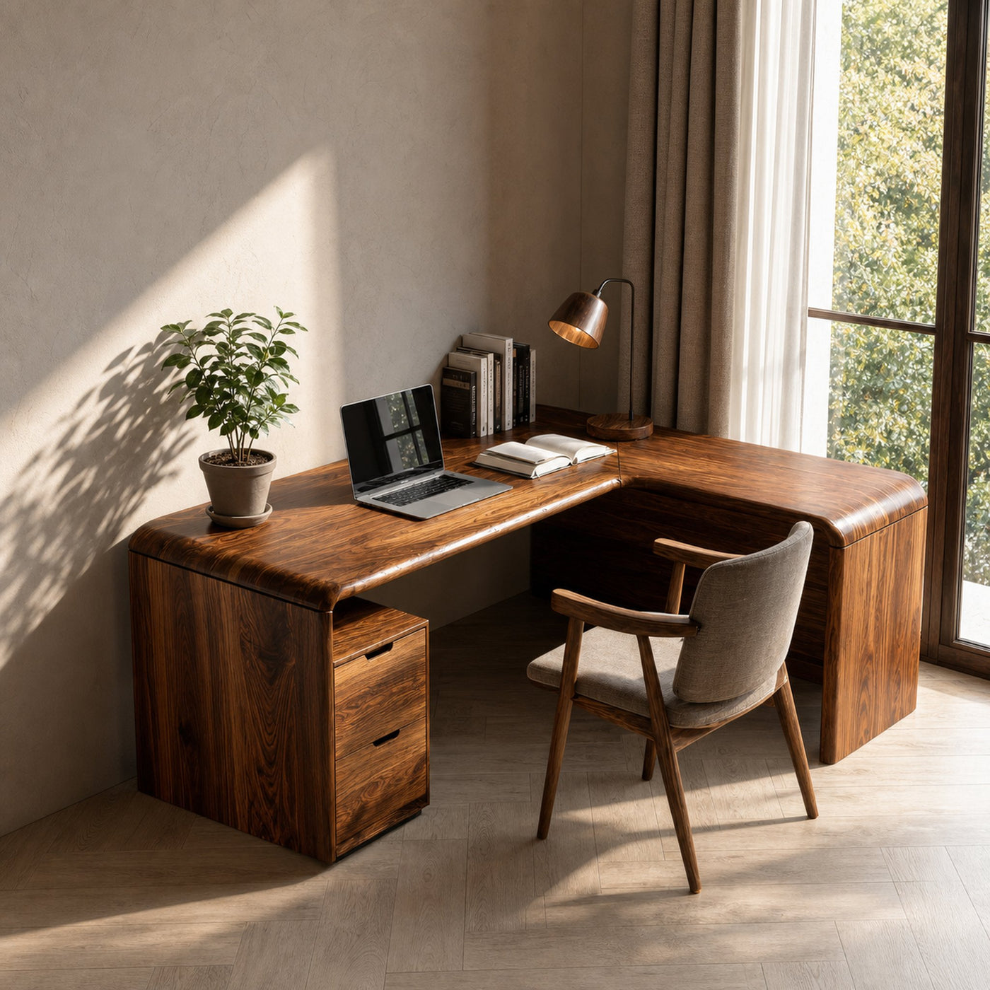 Organic L Shaped Desk For Home Office Or Workspace