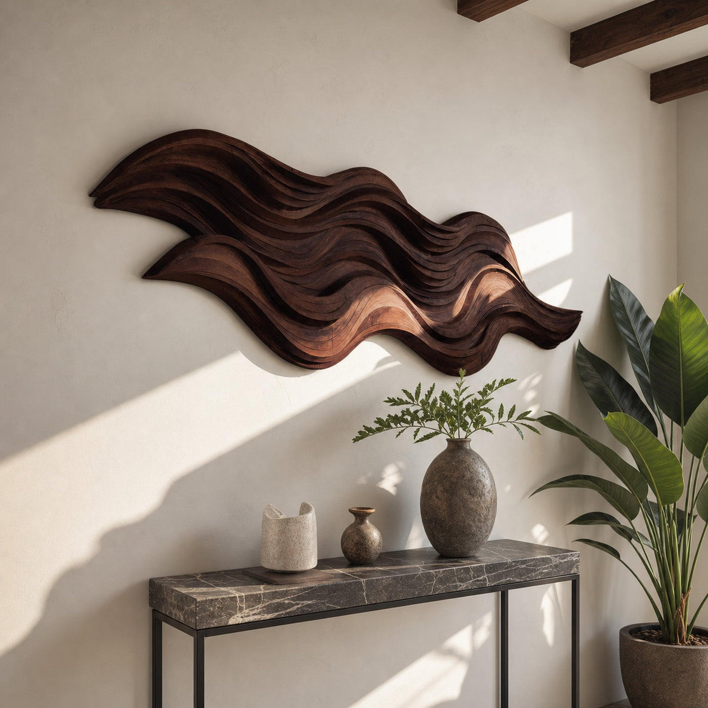 Organic Large Abstract Wave Wall Art For Living Room - product view 6