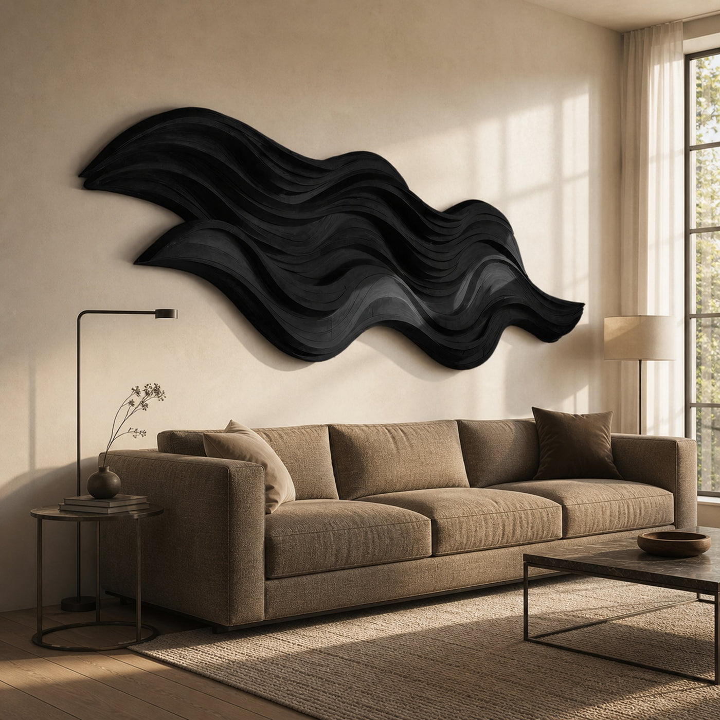 Organic Large Abstract Wave Wall Art For Living Room - product view 7