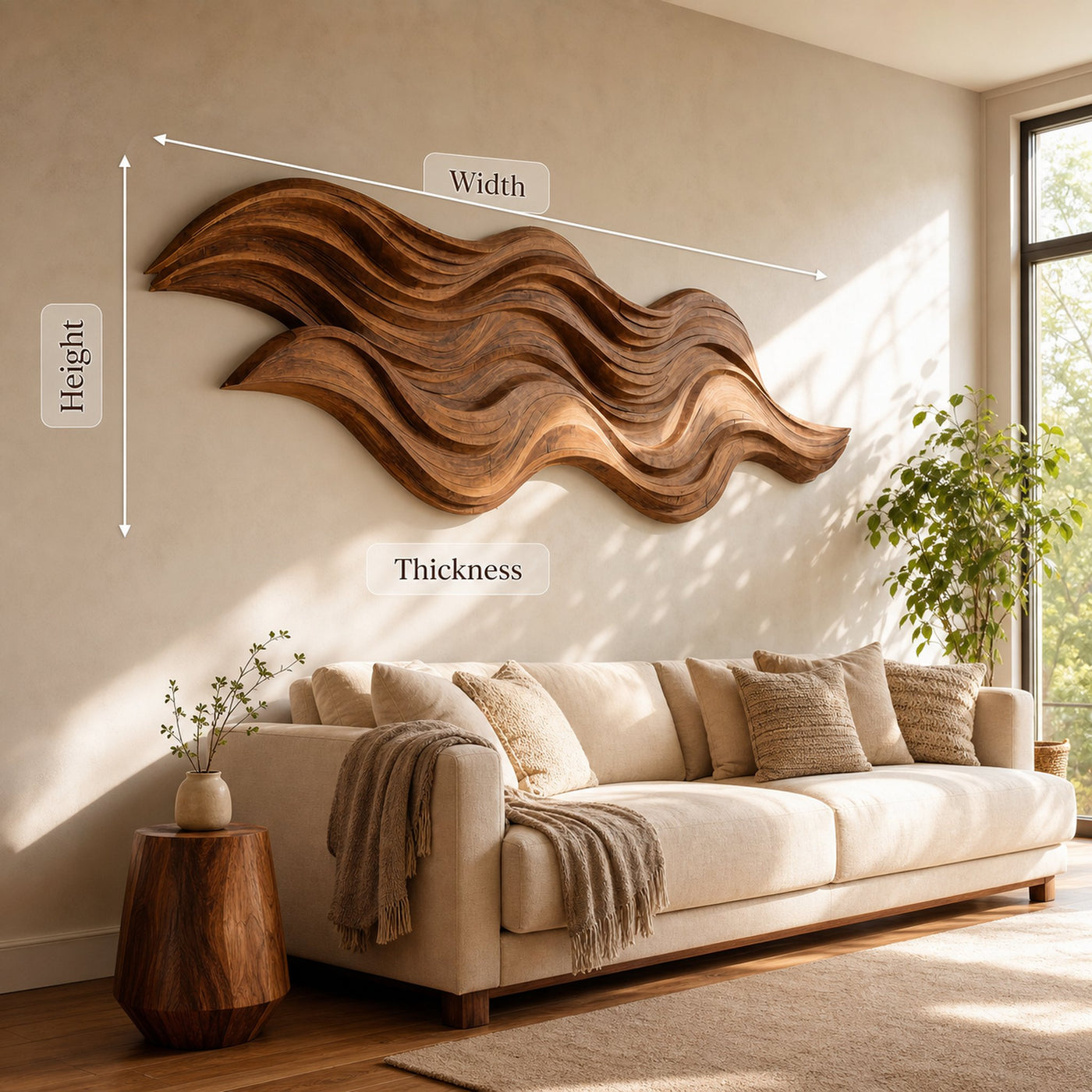 Organic Large Abstract Wave Wall Art For Living Room - product view 8