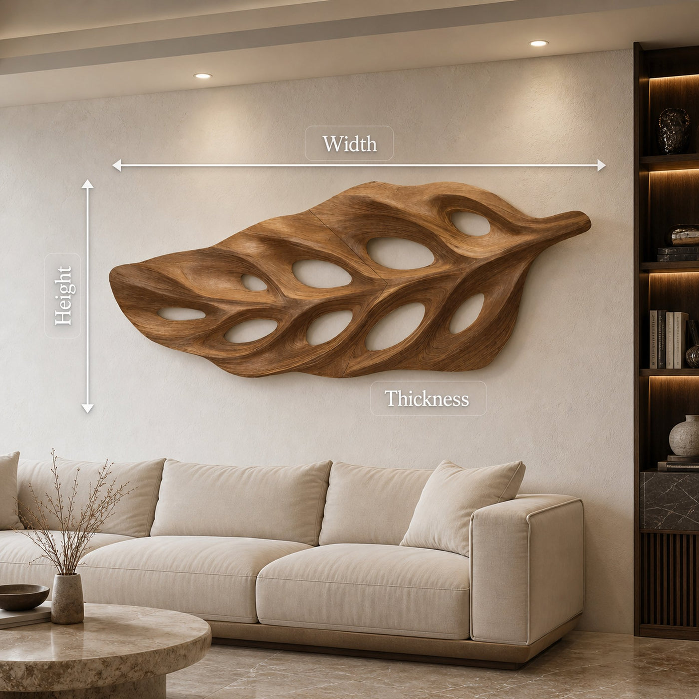 Organic Leaf Shaped Wall Art Sculpture For Living Room - product view 8