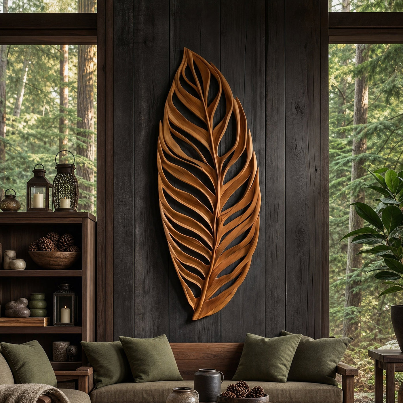 Organic Leaf Wall Sculpture For Living Room