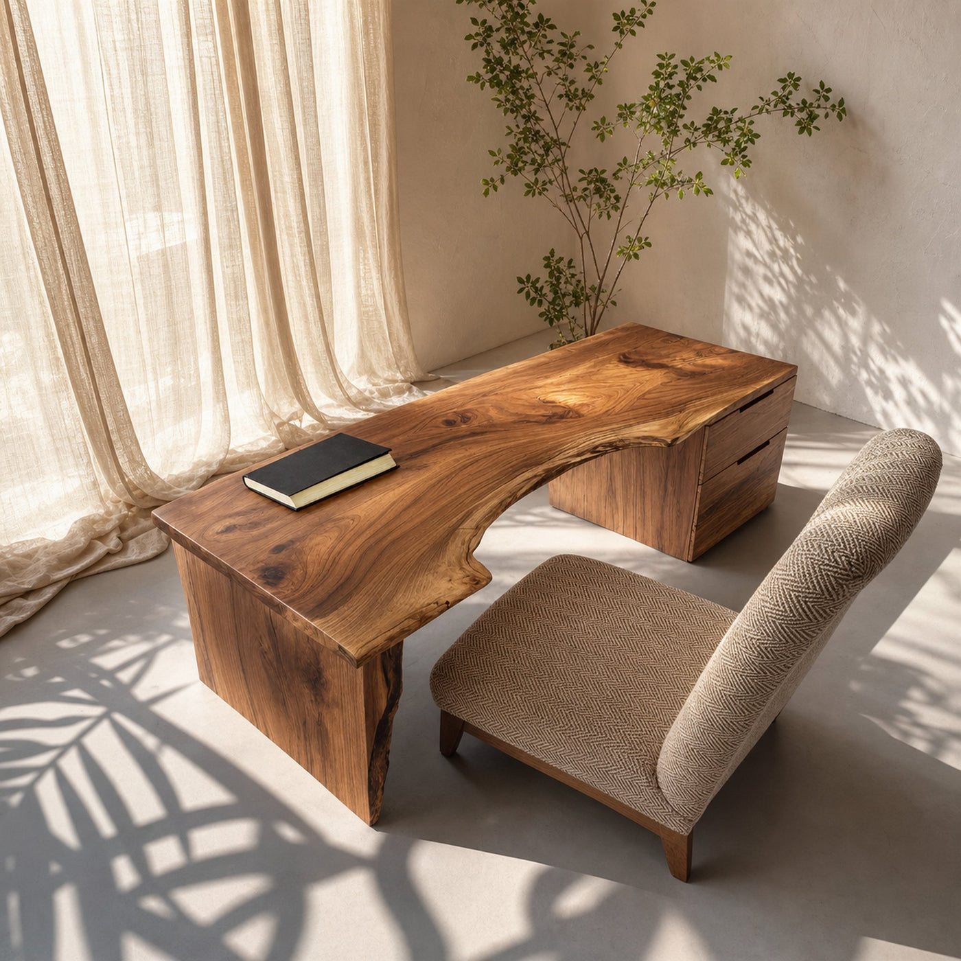 Organic Live Edge Desk For Office Or Studio Interior - product view 6