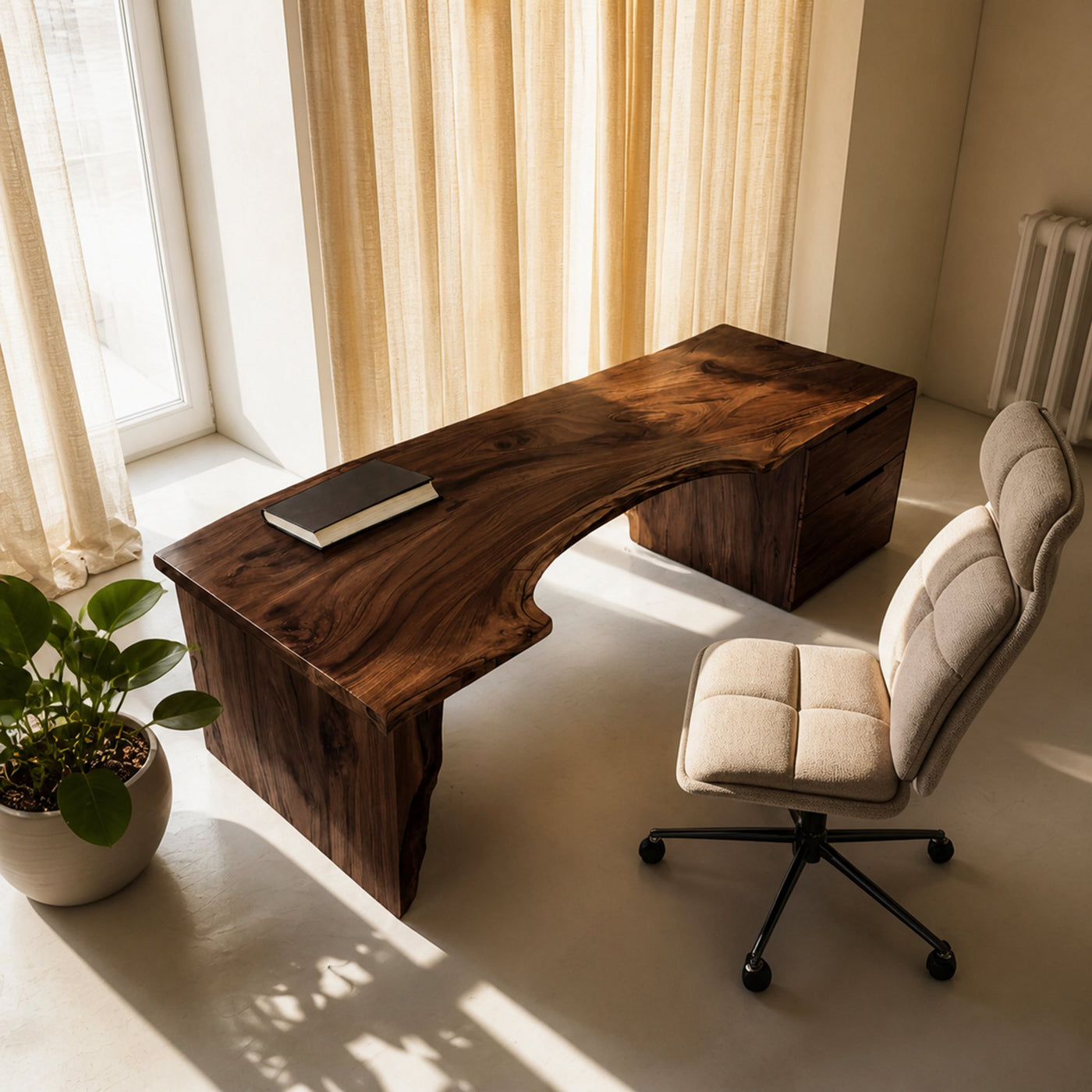 Organic Live Edge Desk For Office Or Studio Interior - product view 7