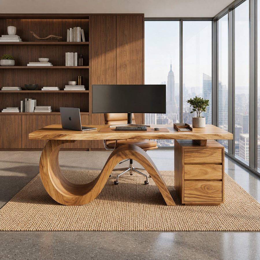 Organic Live Edge Executive Desk City Office