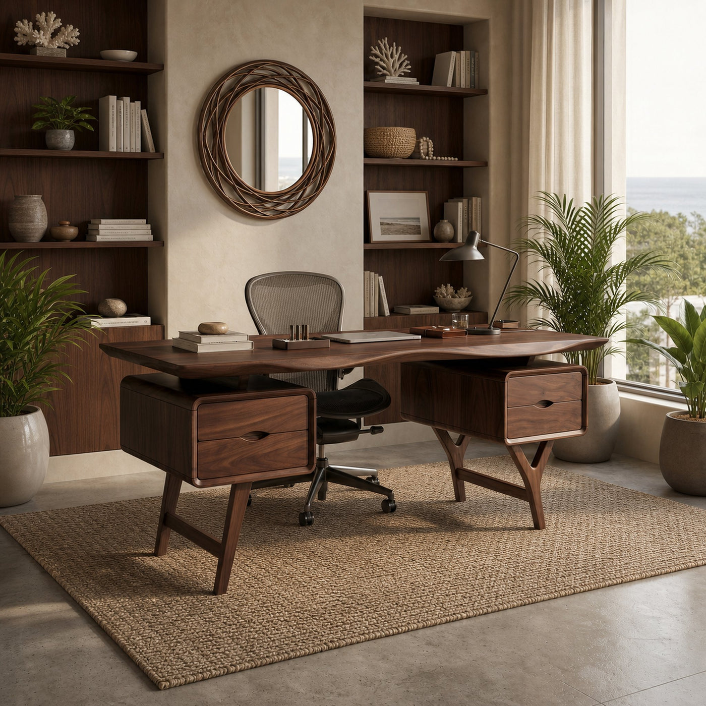 Organic Live Edge Executive Desk Coastal Office - product view 6