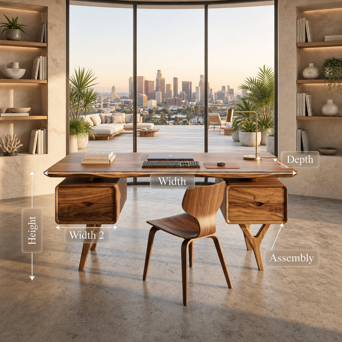 Organic Live Edge Executive Desk Coastal Office - product view 8