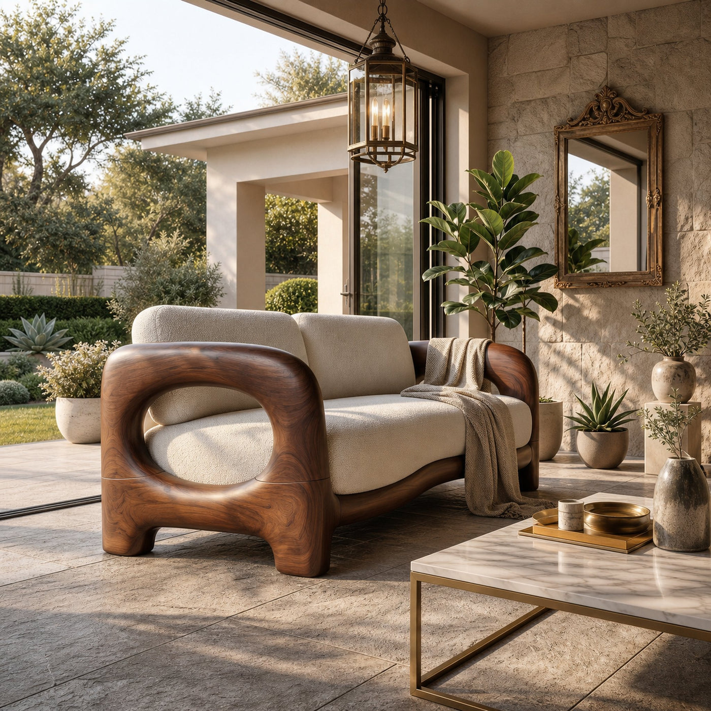 Organic Loop Frame Sofa Luxury Modern Residence - product view 6