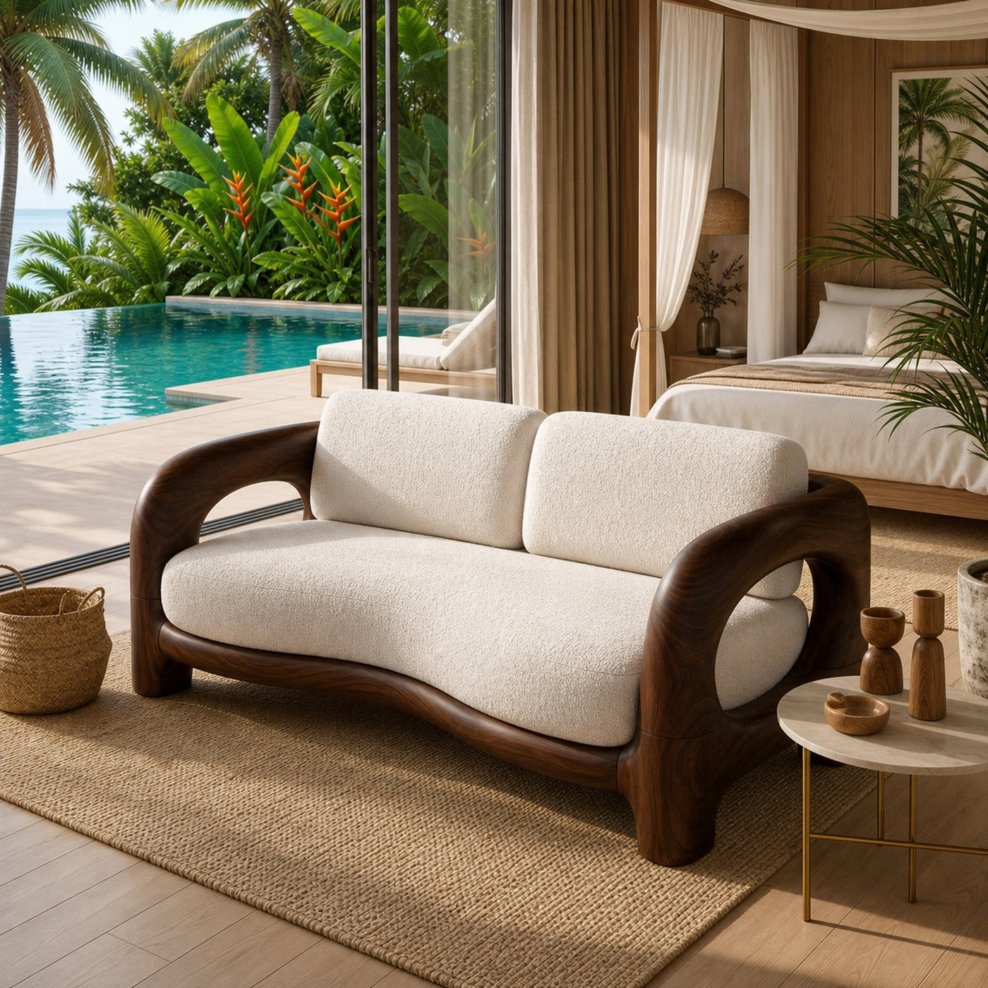 Organic Loop Frame Sofa Luxury Modern Residence - product view 7
