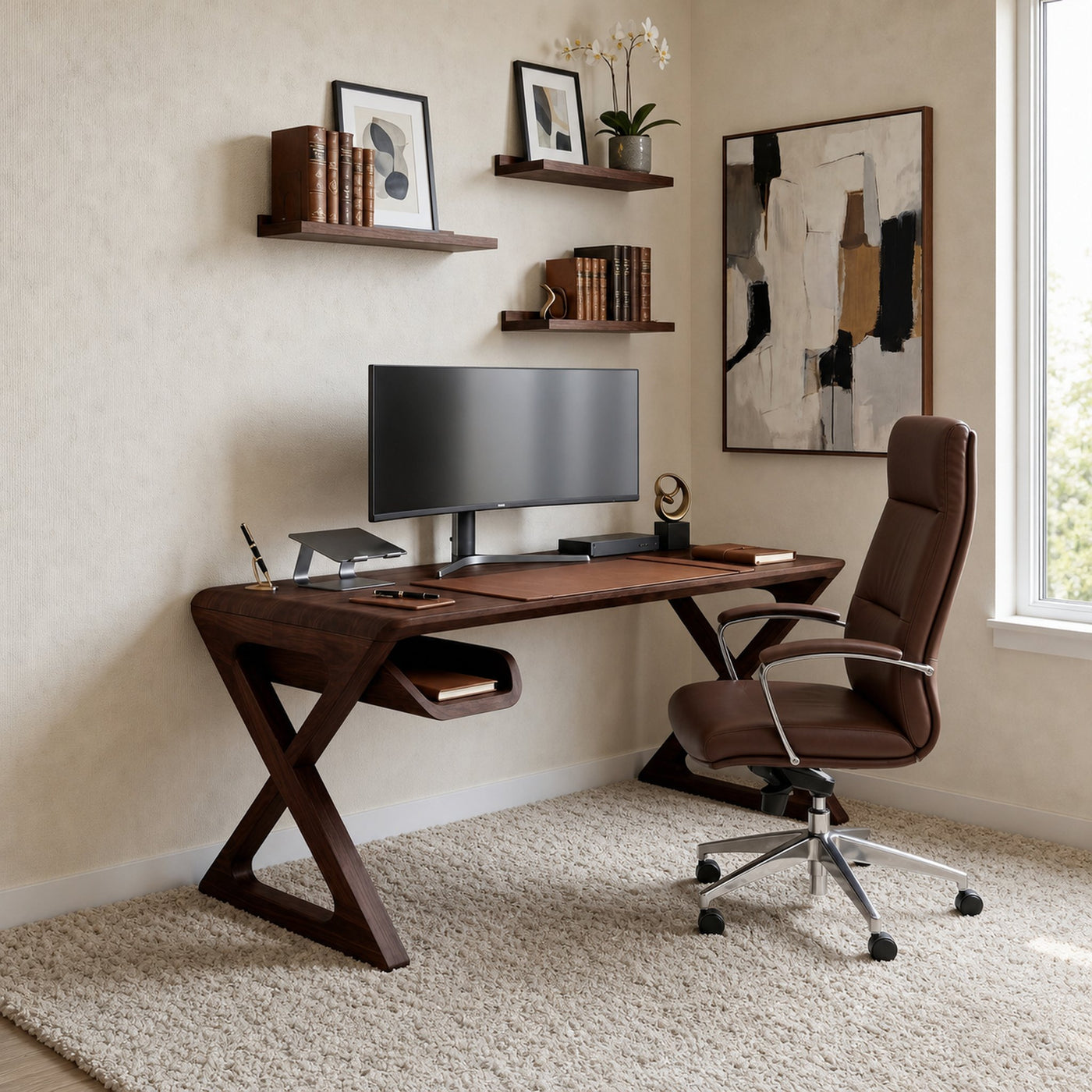 Organic Modern Computer Desk For Bedroom - product view 6