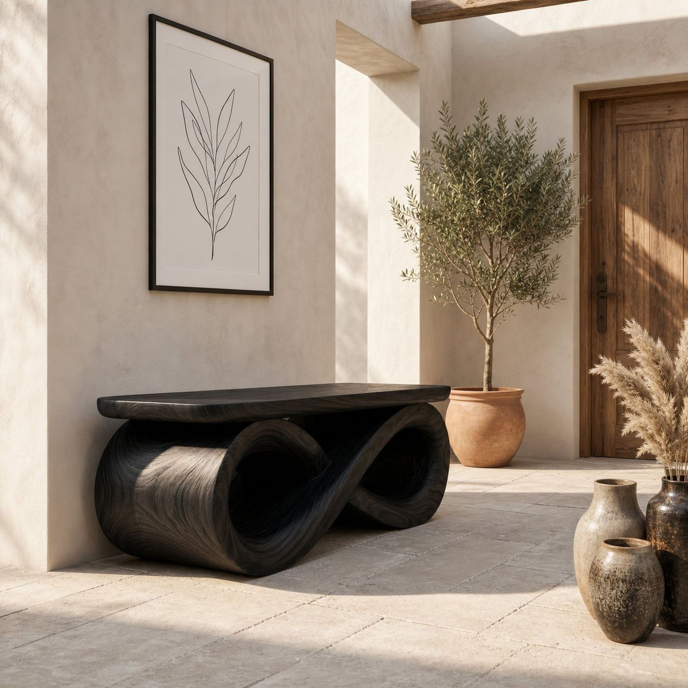 Organic Modern Dining Bench Luxury Home - product view 7