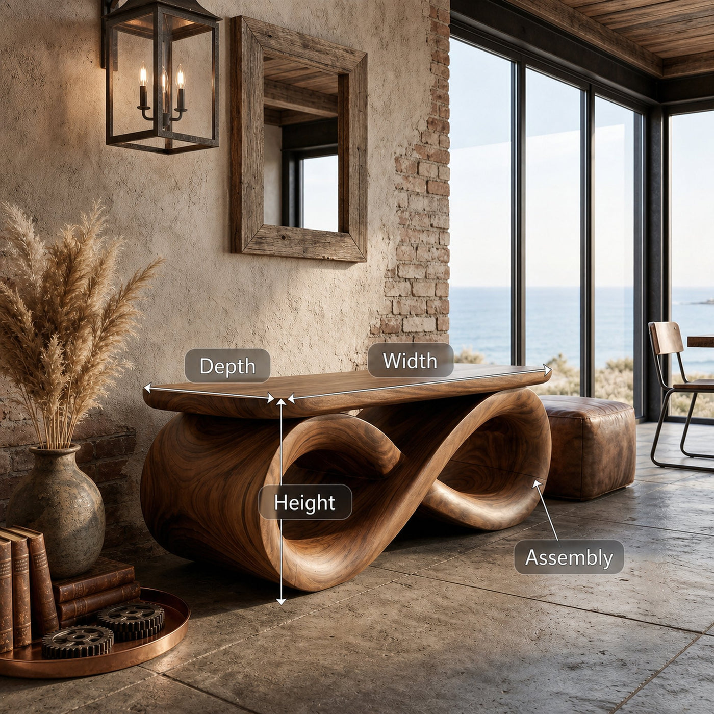 Organic Modern Dining Bench Luxury Home - product view 8
