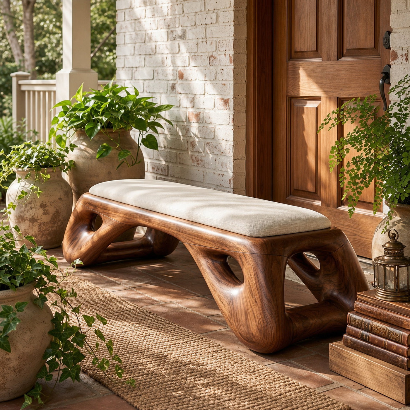 Organic Modern Entryway Bench Luxury Residence - product view 6