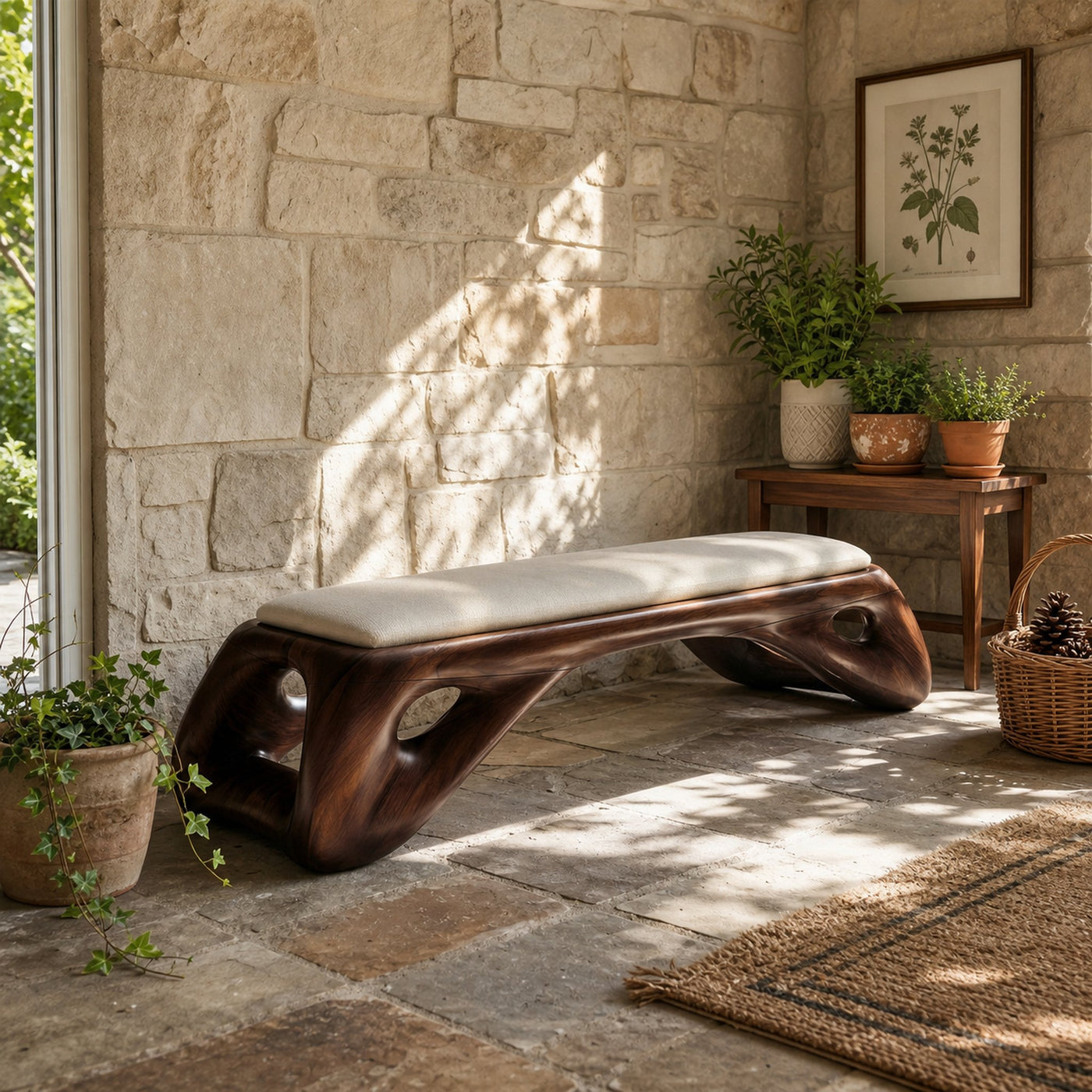 Organic Modern Entryway Bench Luxury Residence - product view 7