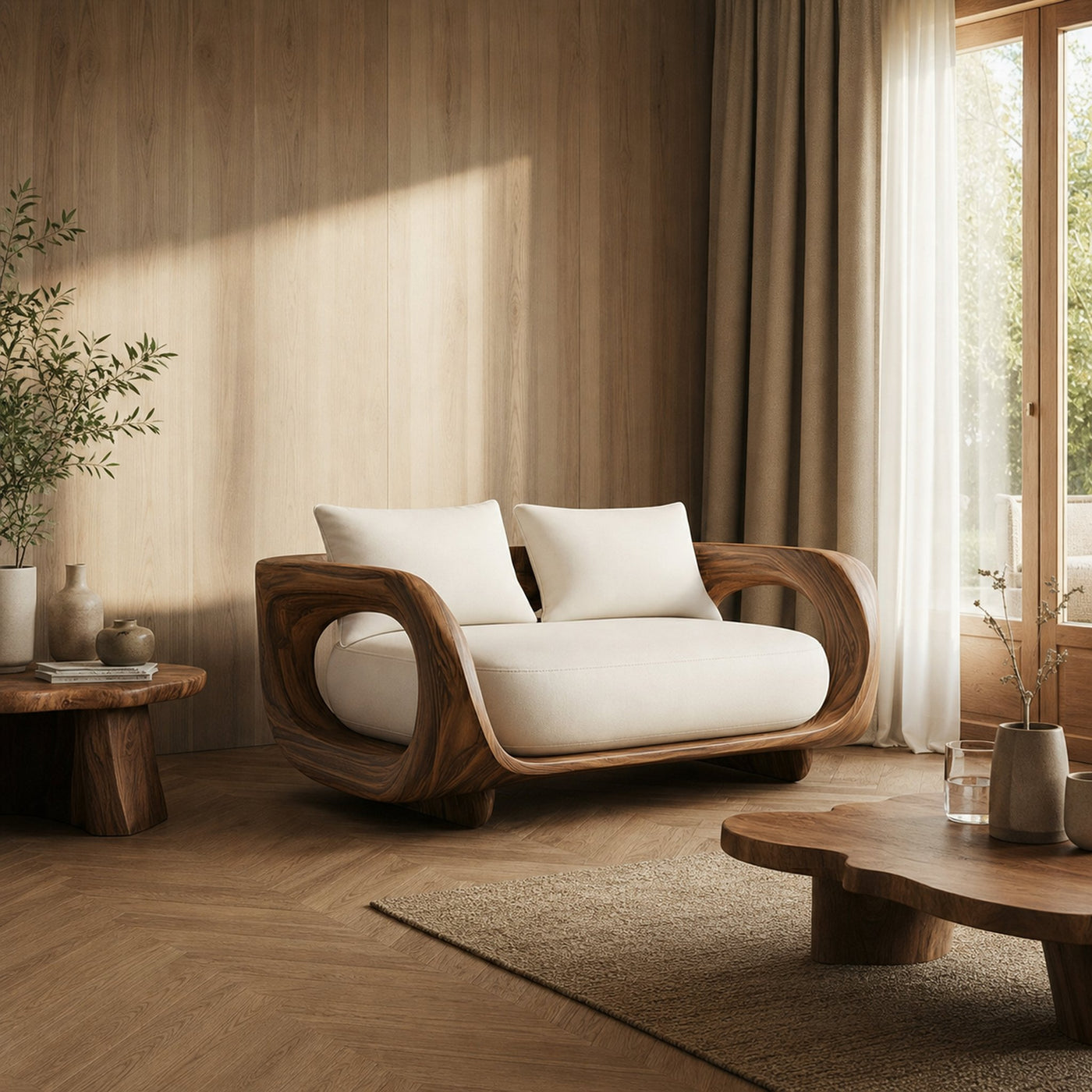 Organic Modern Frame Armchair Living Room Or Hallway