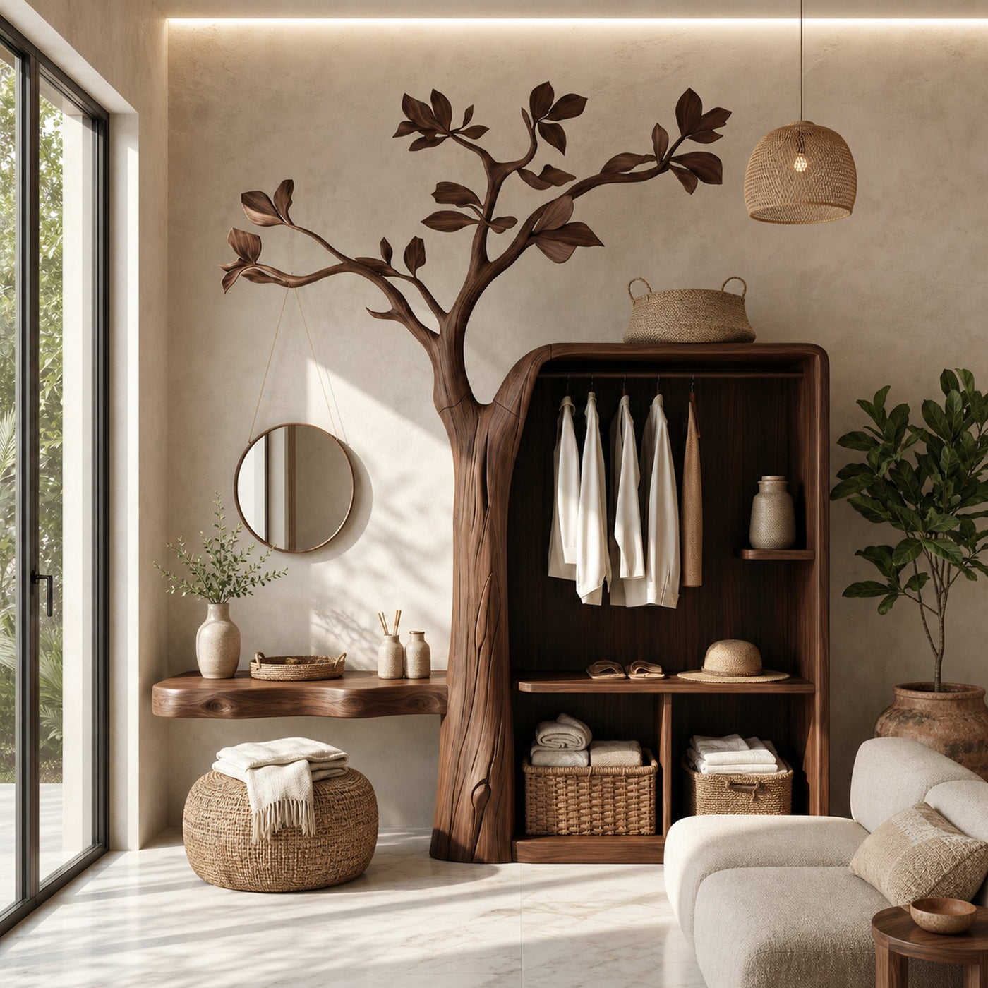 Organic Modern Hanging Clothes Rack Tree Coat Rack Bedroom And Dressing Room - product view 7