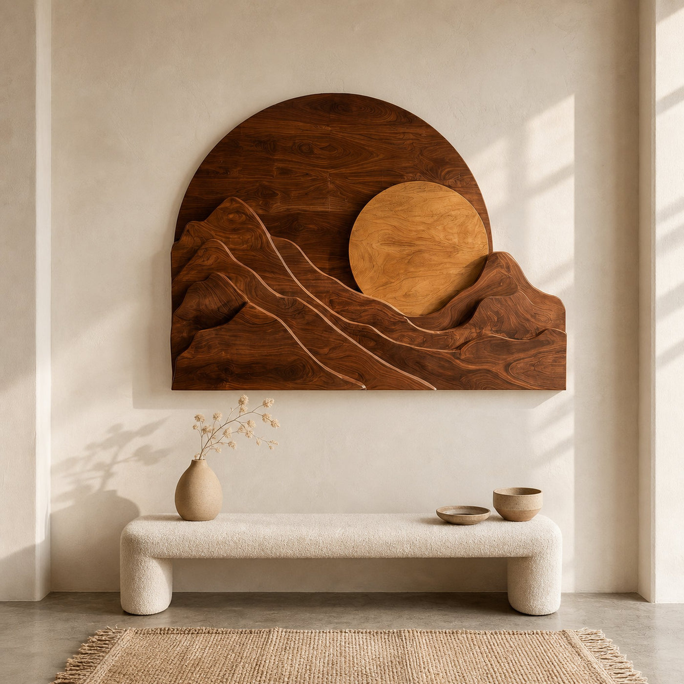 Organic Modern Mountain Wood Wall Art For Living Room - product view 6