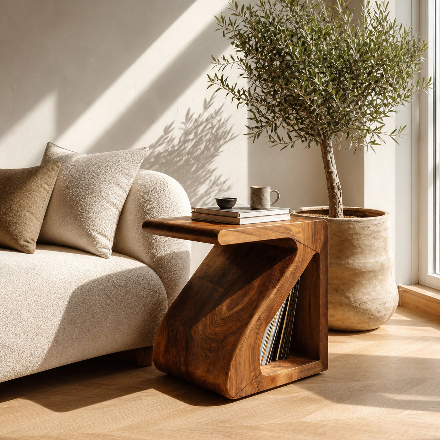 Organic Modern Side Table For Living Decor