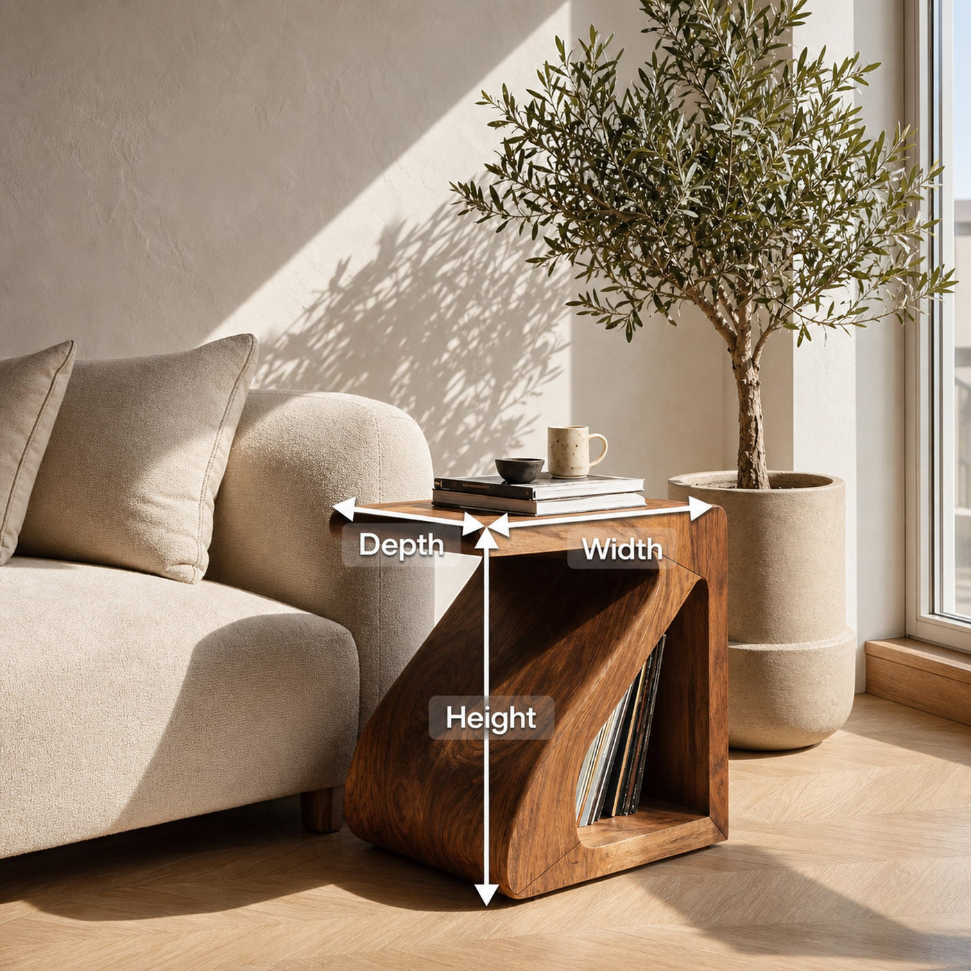 Organic Modern Side Table For Living Decor - product view 8