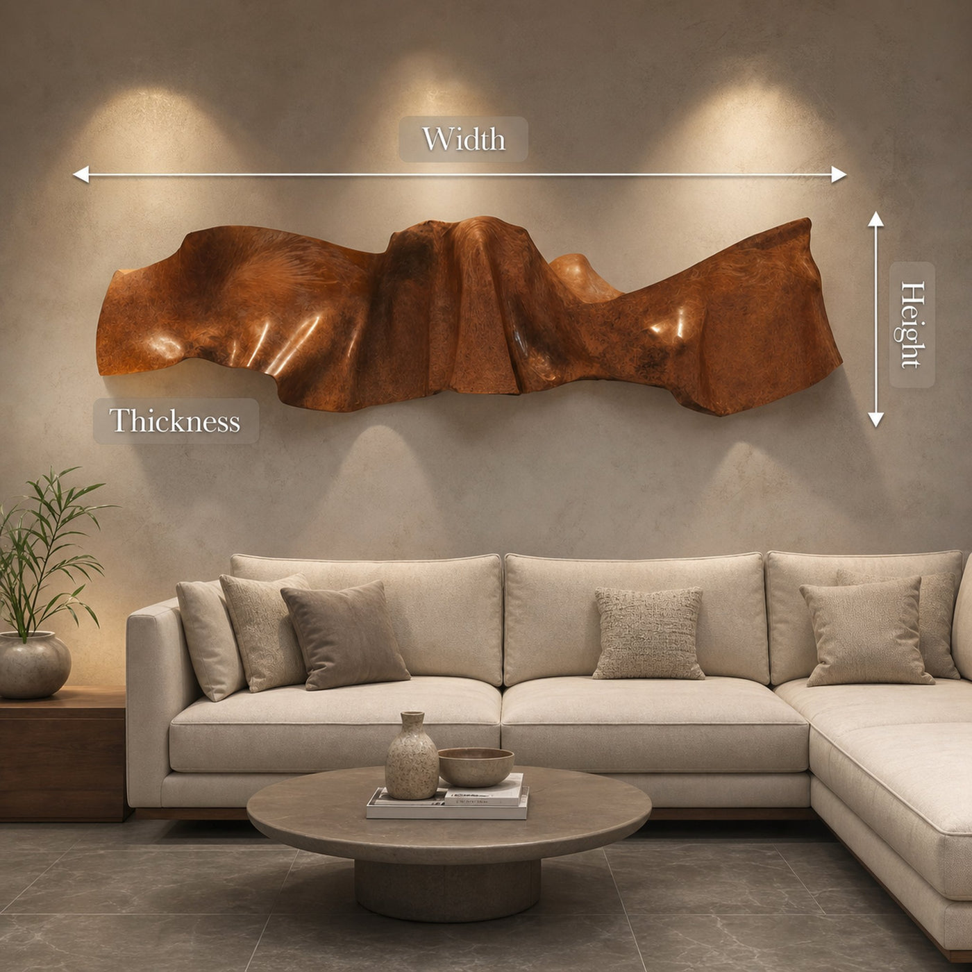 Organic Modern Wall Sculpture Abstract Carved Art Panel For Living Room And Reception - product view 8