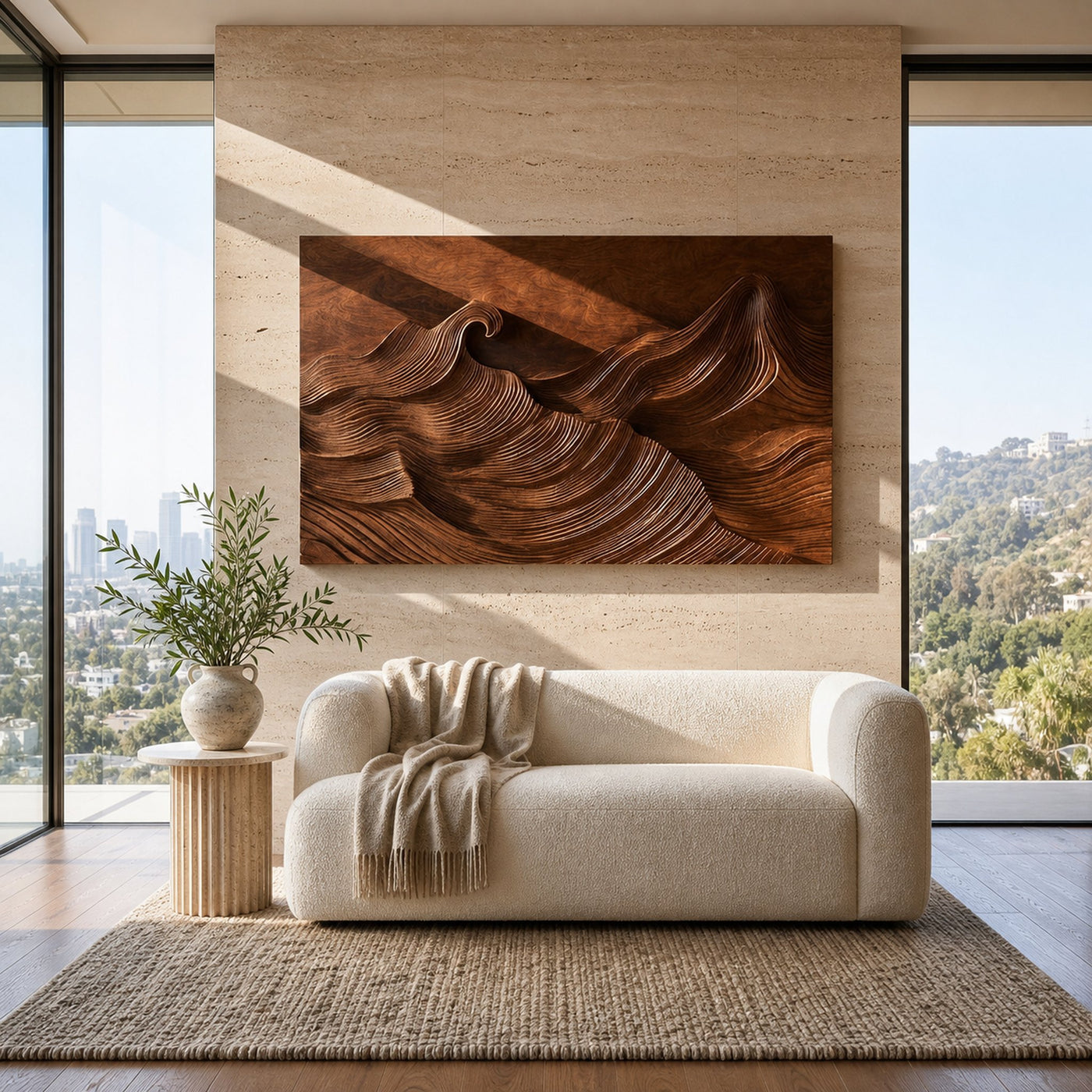 Organic Modern Wave Wood Wall Art For Wall Decor - product view 6