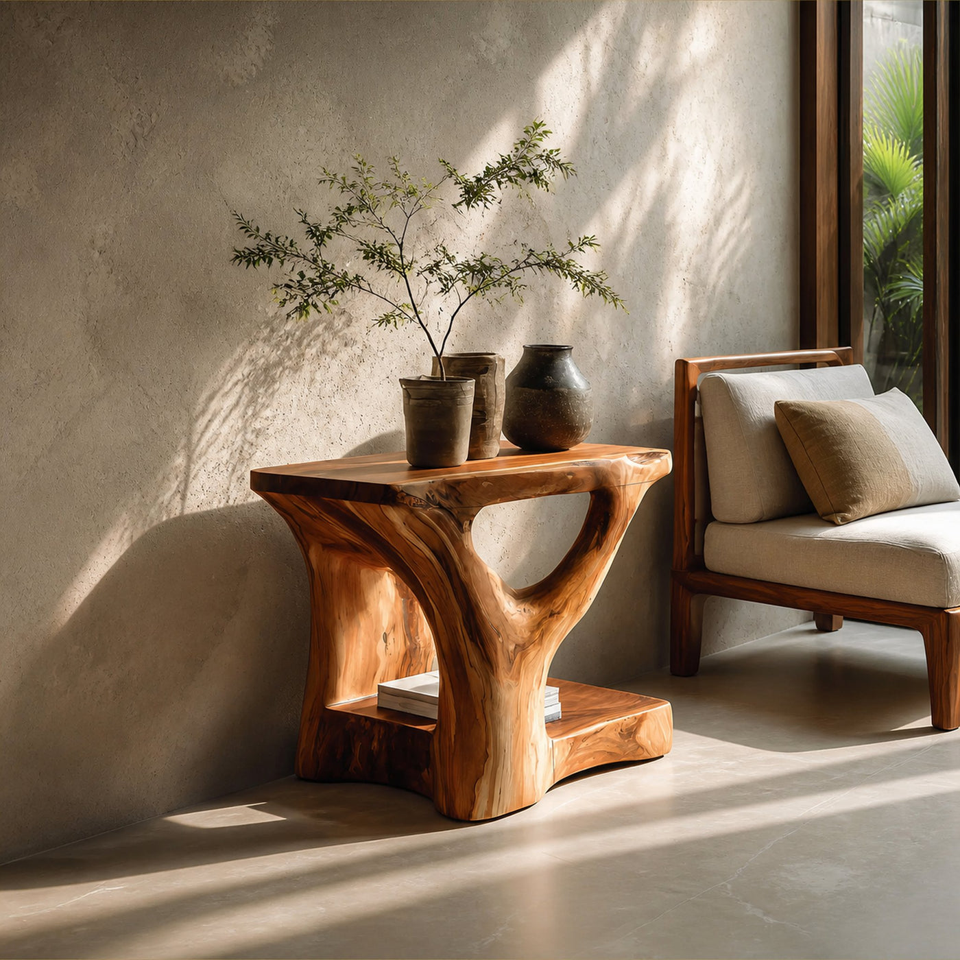 Organic Nature Inspired Side Table For Minimalist Interiors
