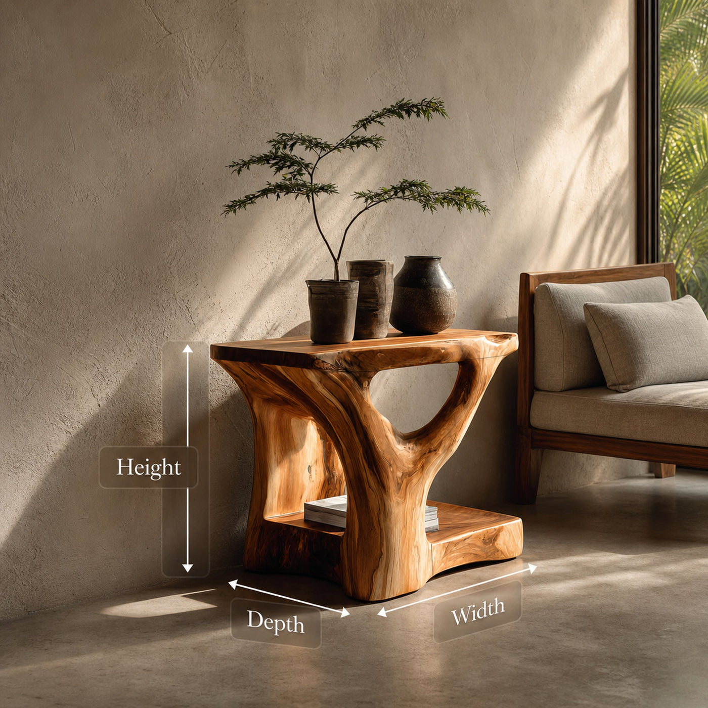 Organic Nature Inspired Side Table For Minimalist Interiors - product view 8