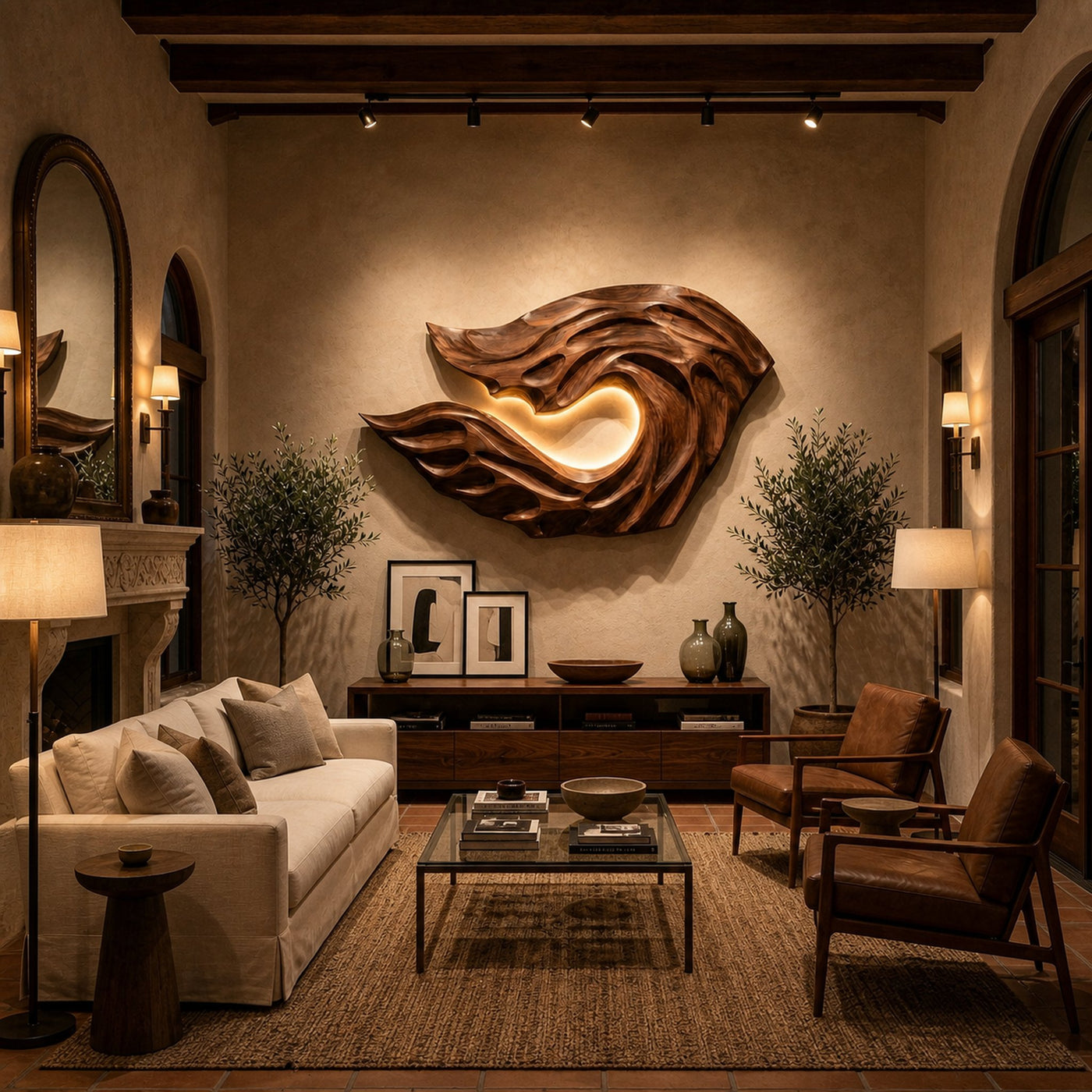 Organic Ocean Wave Wooden Wall Art For Contemporary Bedroom Wall - product view 7