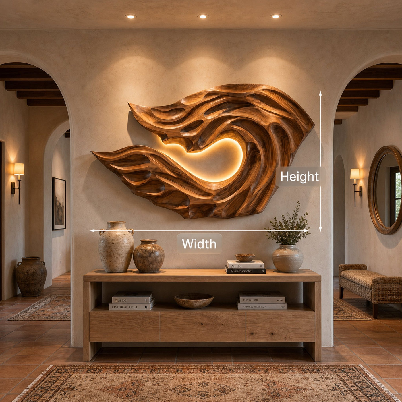 Organic Ocean Wave Wooden Wall Art For Contemporary Bedroom Wall - product view 8