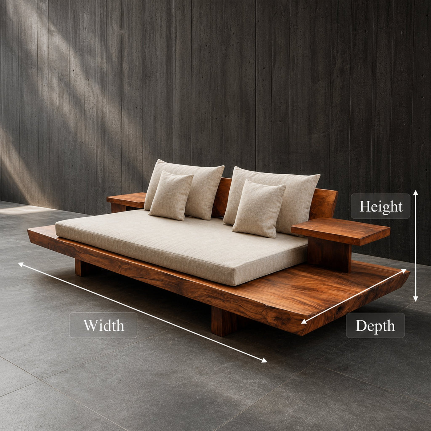 Organic Platform Sofa Frame Solid Wood Layered Low Profile Design Living Room And Lounge - product view 6