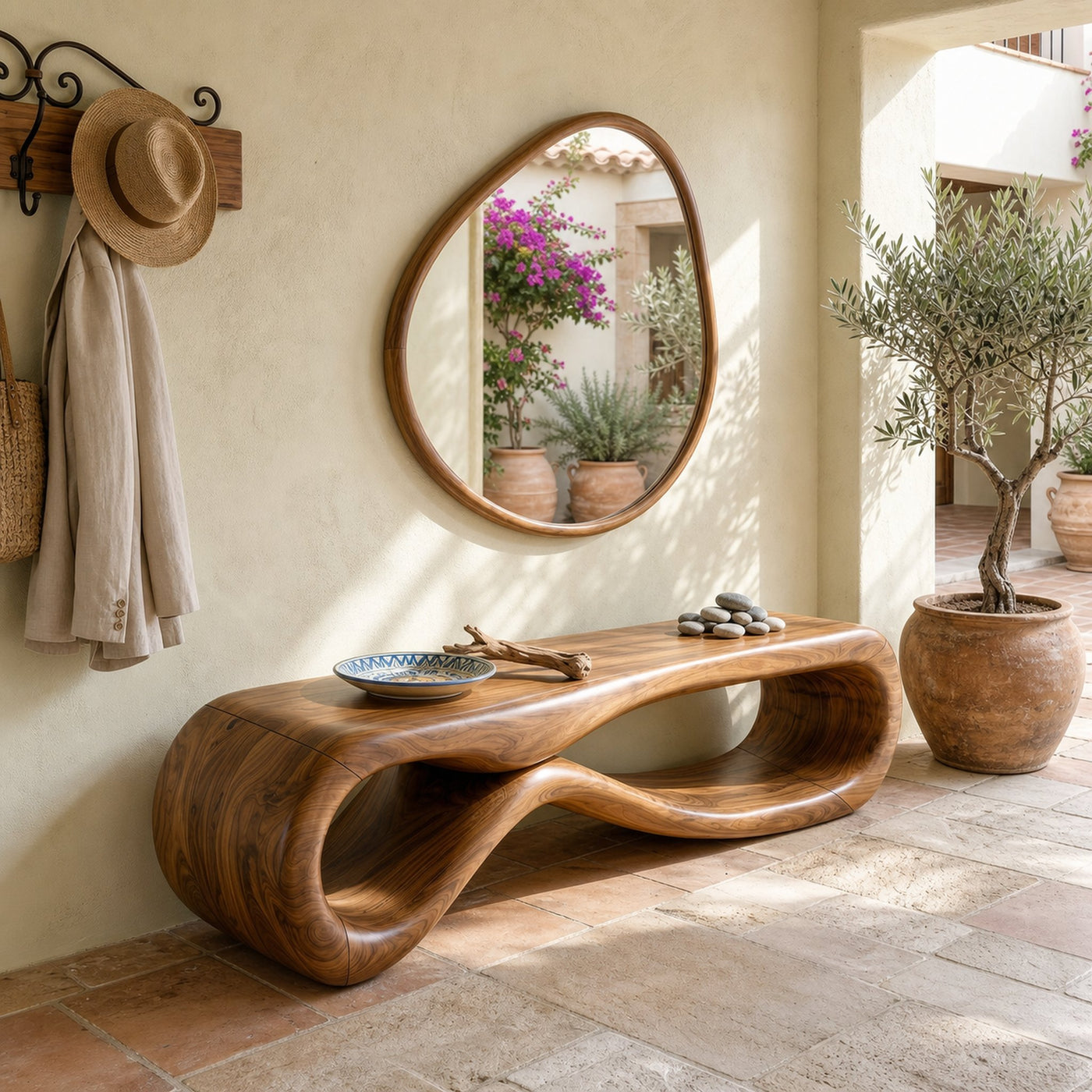 Organic Sculptural Bench Coastal Residence