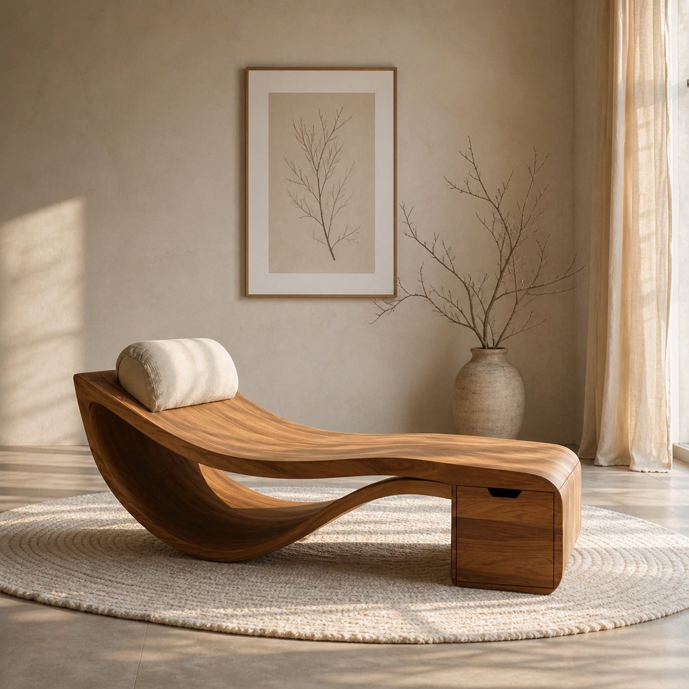 Organic Sculptural Chaise Lounge Chair For Living Room - product view 6