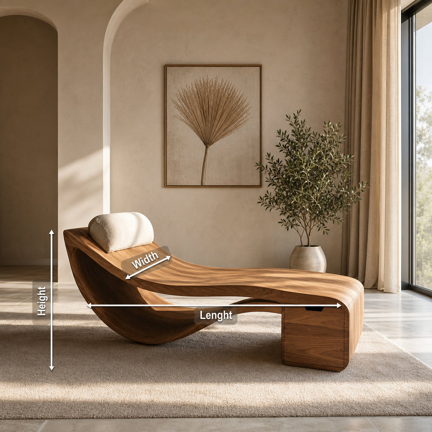 Organic Sculptural Chaise Lounge Chair For Living Room - product view 8