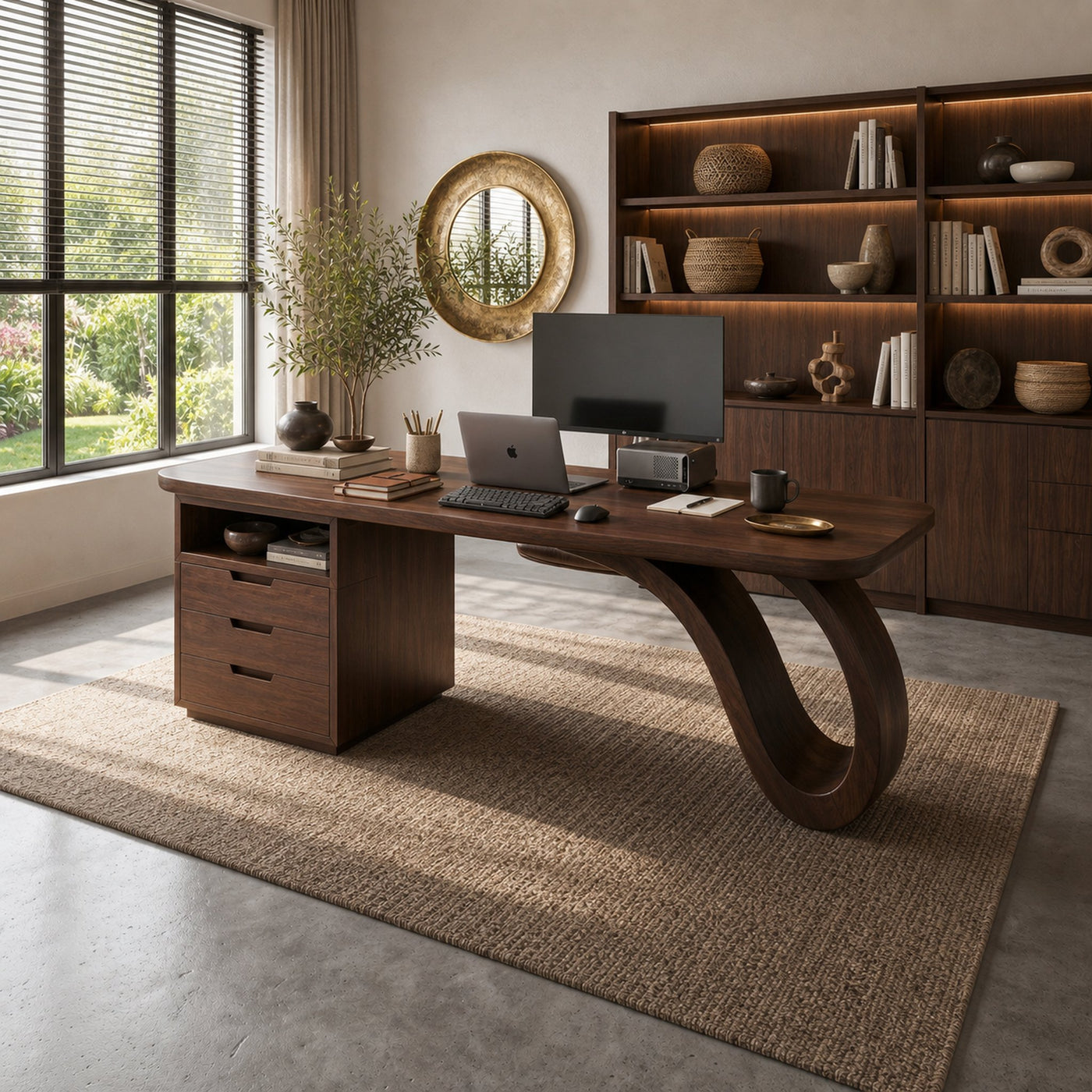 Organic Sculptural Executive Desk Luxury Workspace - product view 6