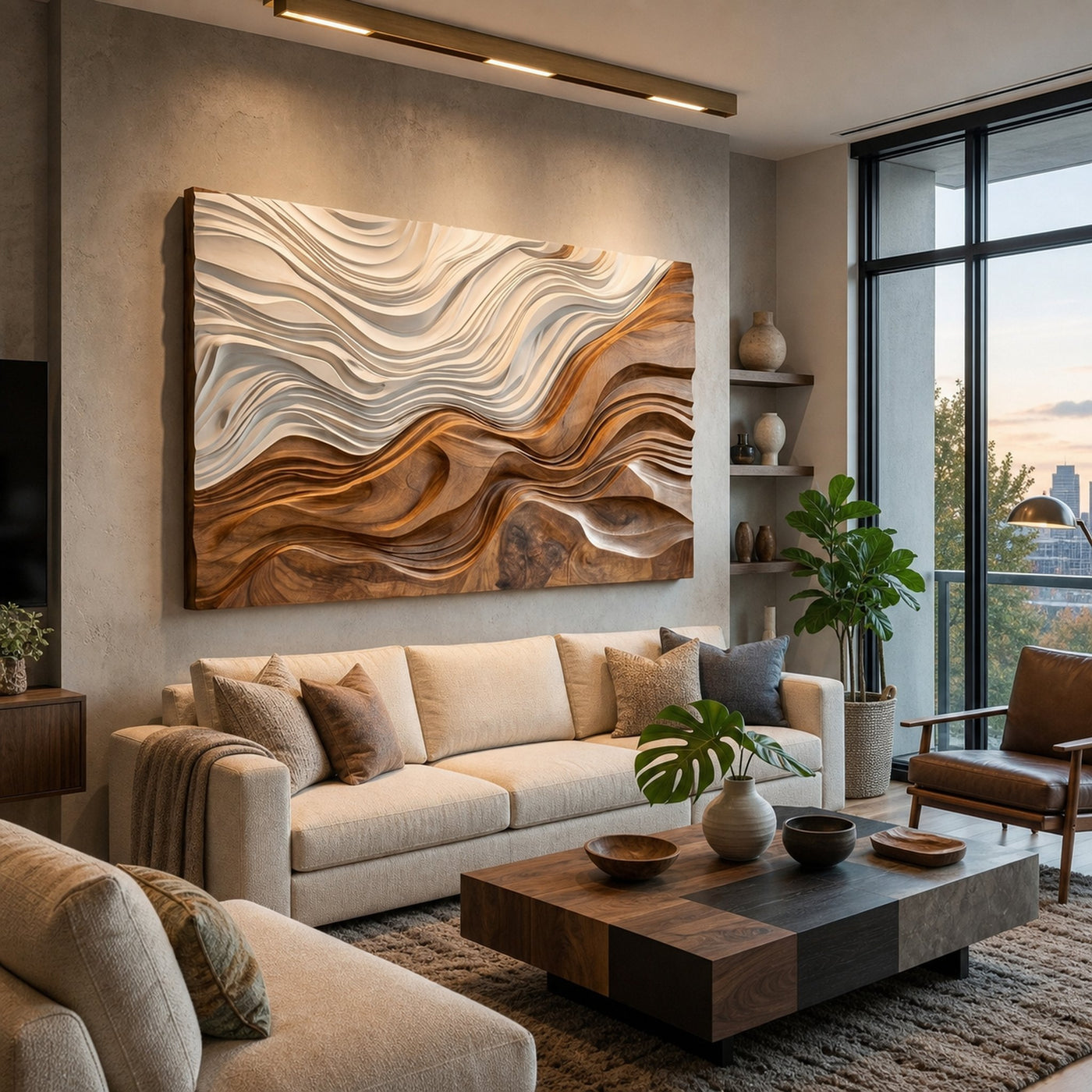 Organic Sculptural Natural Wood Wall Art For Home Decor - product view 3