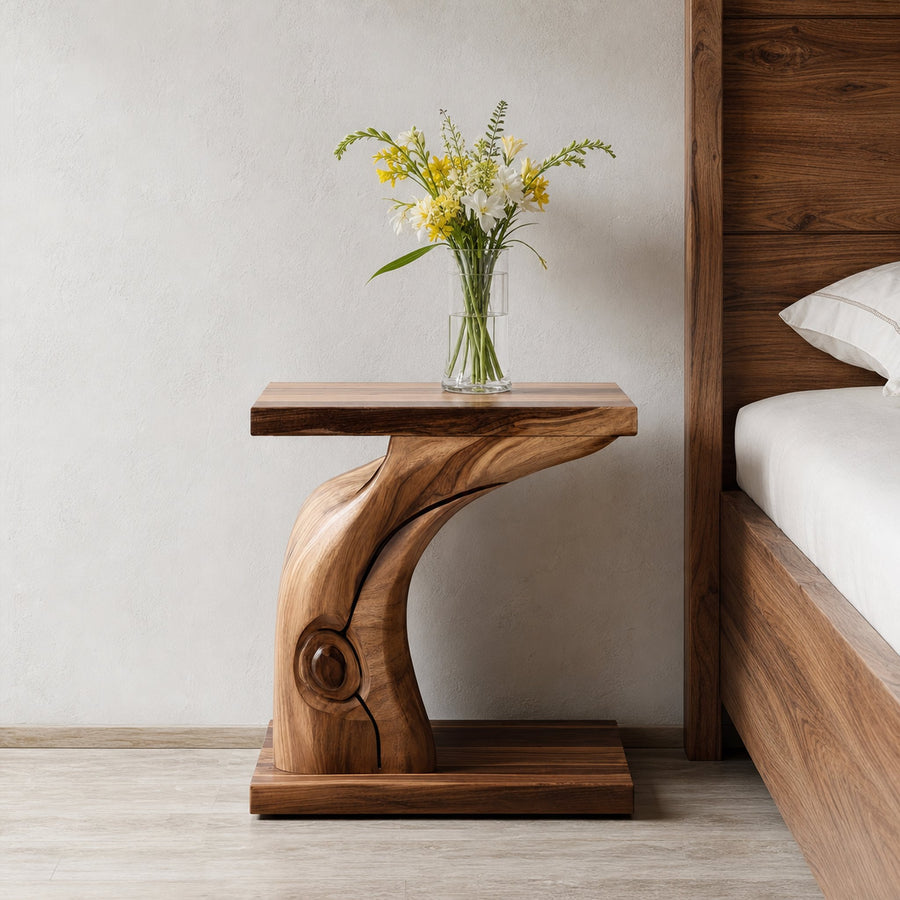 Organic Sculptural Nightstand For Bedroom Or Home Interior
