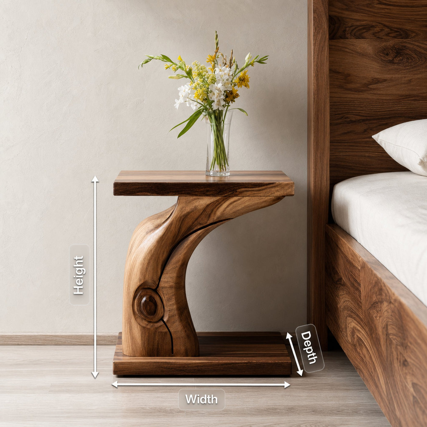 Organic Sculptural Nightstand For Bedroom Or Home Interior - product view 8
