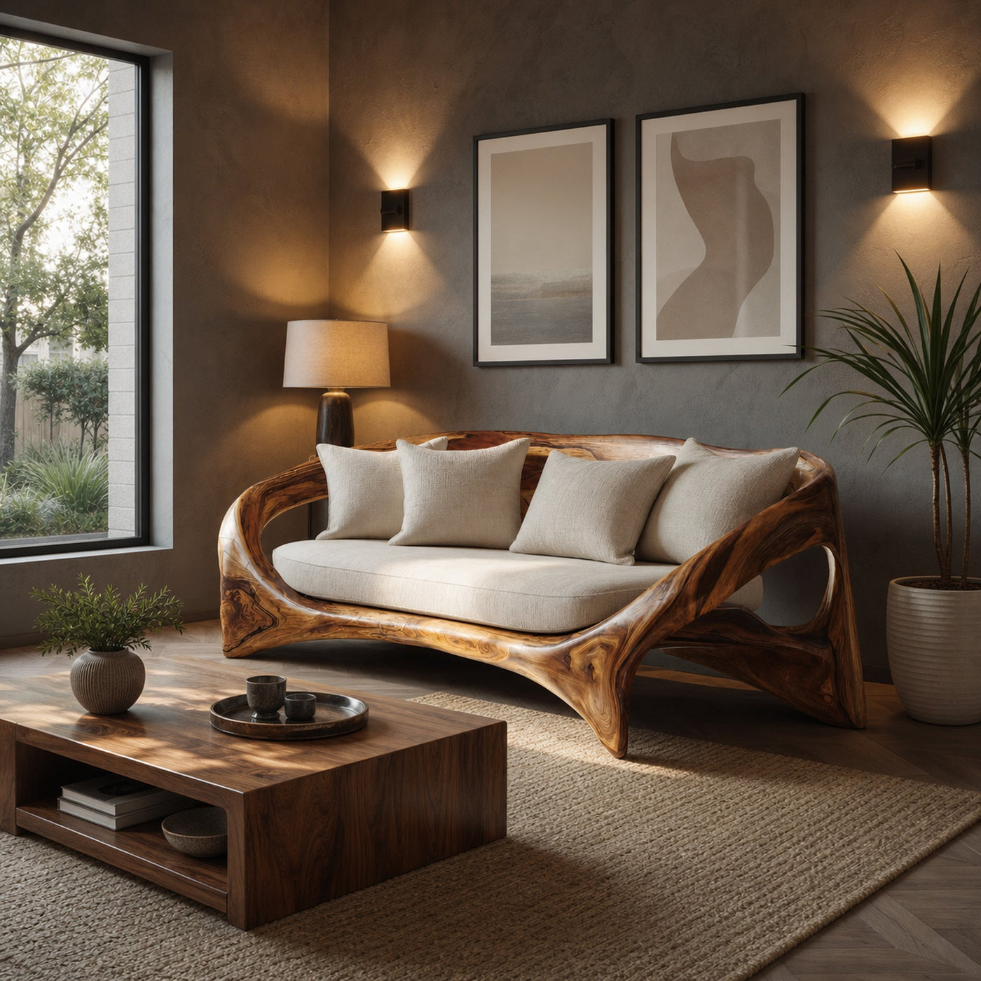 Organic Sculptural Sofa For Living Room Space - product view 6