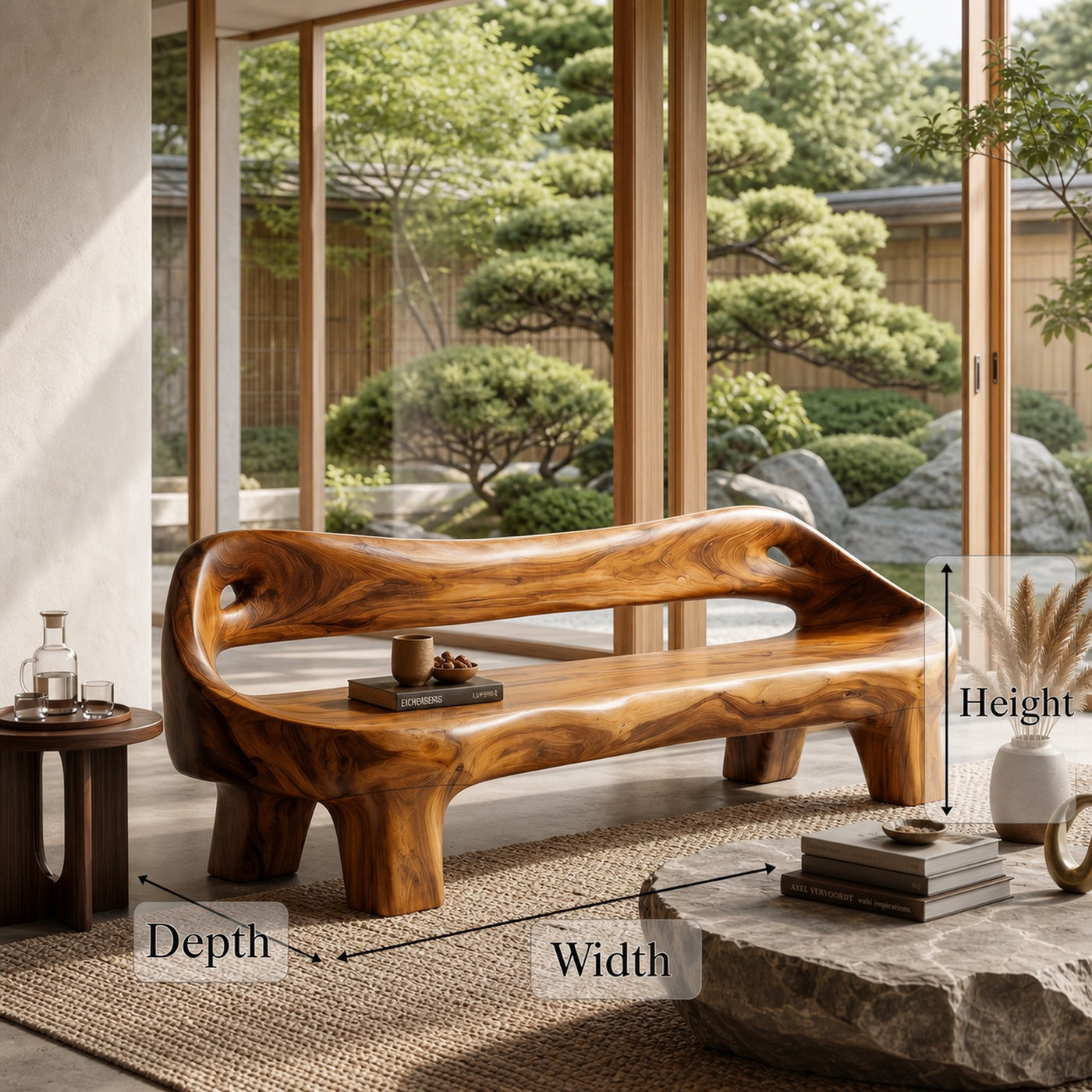 Organic Sculptural Sofa Frame With Curved Solid Wood Design For Living Room - product view 8